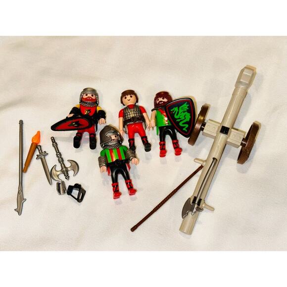 Playmobile figures 5794 4-knights dungeon medieval castle battering ram - Picture 4 of 7